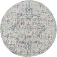 Livabliss Tampa Vintage Rug - Area Rugs for Living Room 157x213 cm, Bedroom - Scandi Neutral Rugs, Traditional Patterned Boho Style, Natural Easy Care Pile - Large Rug, Blue and Cream