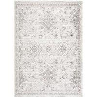 Livabliss Hergla Vintage Rug - Area Rugs for Living Room 200x275 cm, Bedroom - Scandi Neutral Rugs, Traditional Patterned Boho Style, Natural Easy Care Pile - Large Rug, Grey and White