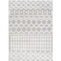 Livabliss Dubai Shaggy Rug - Modern Runner Rugs Living Room, Hallway 60x90 cm, Soft Shaggy Rugs for Bedroom - Neutral Boho Fluffy Rug, Easy Care Plush Thick Pile - White and Light Grey