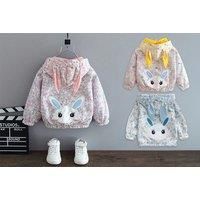 Kids Hooded Floral Bunny Jacket - Pink, Blue & Yellow!