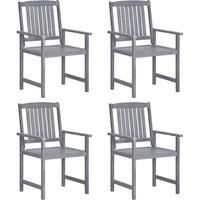 Garden Chairs 4 pcs Solid Acacia Wood Grey