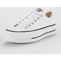 Converse 561680C Ct As Lift  Ox Platform Trainer In White Black Size Uk 3 - 8