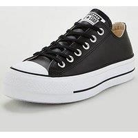 Converse Women's Chuck Taylor All Star Lift Clean Low-Top Sneakers, Black (Black/Black/White 001), 5.5 UK