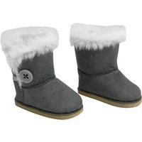 Sophia/'s 18" Dolls Boots in Grey Faux Suede, Baby Doll Shoes with White Lining & Trim for up to 46cm Dolls, Doll Not Included