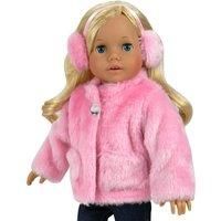 Sophia/'s 2 Piece Baby Doll Pink Fur Coat and Earmuffs Outfit, 18 Inch Doll Clothes Set, Dolls Clothing, Doll Not Included