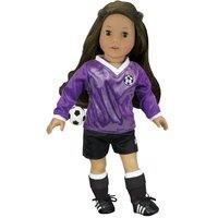 Sophia/'s 6 Piece Baby Dolls Clothes Set, 18" Doll Footballer Outfit Set with Doll Accessories, Purple/Black, Doll Not Included