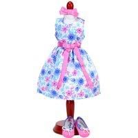 Sophia/'s 3 Piece Baby Dolls Clothes Set, For 15 Inch Baby Dolls, Satin Aqua Floral Print Party Doll Dress Outfit with Doll Shoes and Hairbow, Doll Not Included