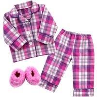Sophia/'s 3 Piece Baby Dolls Clothes Set, For 18 Inch Dolls, Flannel Pink Pyjama Outfit Set with Accessories, Baby Doll Accessories. Doll Not Included