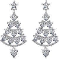 Silver Christmas Tree Dangle Earrings