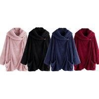 Super Soft Fleece Wrapping Jacket - In 4 Colours - Black