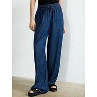 French Connection Floaty Wide Leg Denim-Style Elasticated Waist Trousers