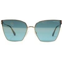 Tom Ford HELENA Silver / Blue Sunglasses TF653 28V 59mm