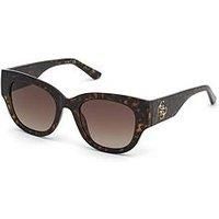 GUESS Women/'s 0 Sunglasses, Dark Havana, 50