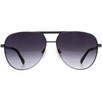 Guess Men's Aviator Shiny Gunmetal Smoke Gradient GU00027 in Grey