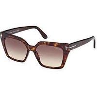 NWT Tom Ford FT1030 52F Shiny Dark Havana/ Gradient Brown Lenses 53 MM SUNGLASS