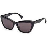 Max Mara Shiny Black Cateye Sunglasses