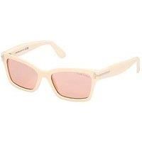 Tom Ford Ivory / Gradient Or Mirror Violet Acetate Sunglasses