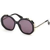 Max Mara Liz Geometric Large Sunglasses - Shiny Black