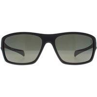 Timberland Men's Wrap Matte Black Green Polarized TB00017 Sunglasses
