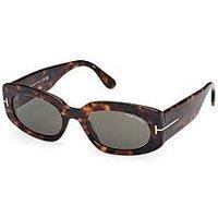 Tom Ford Cielle Oval Sunglasses - Dark Havana