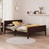 Bed Frame Dark Brown Solid Wood Pine 120x200 cm
