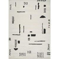 Livabliss Kobe Abstract Rug - Area Rugs Living Room 160x213 cm, Dining Room, Lounge, Kitchen, Bedroom - Modern Marble Large Rug, Soft Luxurious Easy Care Medium Pile, Cream and Black