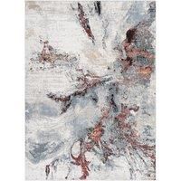 Livabliss New York Abstract Rug - Area Rugs Living Room 160x220 cm, Dining Room, Lounge, Kitchen, Bedroom - Modern Marble Large Rug, Soft Luxurious Easy Care Medium Pile, Burgundy and Grey