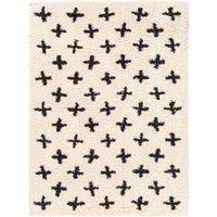 Livabliss Aswan Shaggy Rug - Modern Berber Rugs Living Room, Large 160x213 cm, Soft Shaggy Rugs for Bedroom - Neutral Boho Fluffy Rug, Easy Care Plush Thick Pile - Cream, Black