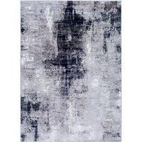 Livabliss Helsinki Abstract Rug - Area Rugs Living Room 160x220 cm, Dining Room, Lounge, Kitchen, Bedroom - Modern Marble Large Rug, Soft Luxurious Easy Care Medium Pile, Navy, Grey, White