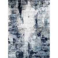 Livabliss Helsinki Abstract Rug - Area Rugs Living Room 200x275 cm, Dining Room, Lounge, Kitchen, Bedroom - Modern Marble Large Rug, Soft Luxurious Easy Care Medium Pile, Grey, Aqua, White