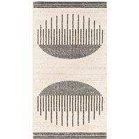 Livabliss Nairobi Geometric Rug - Scandi Area Rugs Living Room 160 cm, Dining, Kitchen - Neutral, Abstract Patterned Rugs, Boho Style, Easy Care Pile - Large Rug, Ivory, Black and Cream