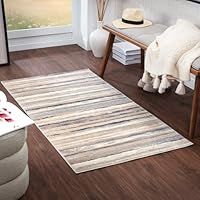 Livabliss Bruges Abstract Rug - Runner Rugs Living Room 60x90 cm, Hallway, Dining Room Area - Modern Marble Rug, Soft Luxurious Easy Care Medium Pile Large Rug, Grey, Ivory and Navy Blue Rug