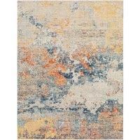 Livabliss Tichia Indoor Outdoor Rug - Large Boho Rugs for Living Room 200x275 cm Dining, Kitchen Carpet, Patterned Neutral and Coloured Rugs, Waterproof, Stain Durable - Orange and Blue