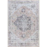 Livabliss Qatar Machine Washable Rug - Vintage Area Rugs Living Room, Large Rug 160x220 cm - Traditional Boho Style, Dining Room, Kitchen, Outdoor, Hallway - Grey and Beige