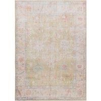 Livabliss Malibu Machine Washable Rug - Vintage Area Rugs Living Room, Large Rug 200x274 cm - Traditional Boho Style, Dining Room, Kitchen, Outdoor, Hallway - Ivory, Yellow and Coral