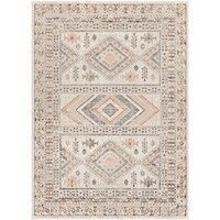 Livabliss Dublin Vintage Rug - Area Rugs Living Room 160x160 cm, Dining Floor, Kitchen, Traditional Multicoloured Boho Style, Easy Care Pile, Bohemian Large Rug, Ivory, Pink and Grey