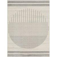 Livabliss Nairobi Geometric Rug - Scandi Area Rugs Living Room 200x274 cm, Dining, Kitchen - Neutral, Abstract Patterned Rugs, Boho Style, Easy Care Pile - Large Rug, Cream and Grey
