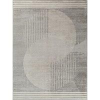Livabliss Mombasa Geometric Rug - Scandi Area Rugs Living Room 160x216 cm, Dining, Kitchen - Neutral, Abstract Patterned Rugs, Boho Style, Easy Care Pile - Large Rug, Grey, Cream, Charcoal