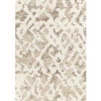 Livabliss Sarajevo Shaggy Rug - Modern Berber Rugs Living Room, Large 200x290 cm, Soft Shaggy Rugs for Bedroom - Neutral Boho Fluffy Rug, Easy Care Plush Thick Pile - Beige and White