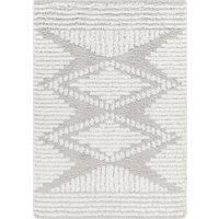 Livabliss Tuzla Shaggy Rug - Modern Berber Rugs Living Room, Large 160x220 cm, Soft Shaggy Rugs for Bedroom - Neutral Boho Fluffy Rug, Easy Care Plush Thick Pile - Grey and White