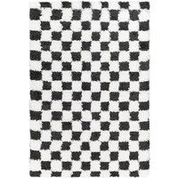 Livabliss Mabini Shaggy Rug - Modern Berber Rugs Living Room, Large 200x290 cm, Soft Shaggy Rugs for Bedroom - Neutral Boho Fluffy Rug, Easy Care Plush Thick Pile - Black and White
