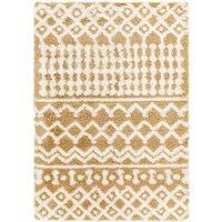 Livabliss Dubai Shaggy Rug - Modern Berber Rugs Living Room, Large 160x220 cm, Soft Shaggy Rugs for Bedroom - Neutral Boho Fluffy Rug, Easy Care Plush Thick Pile - Camel and Ivory