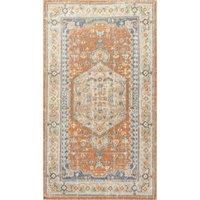 Surya Dukan Machine Washable Rug - Vintage Area Rugs Living Room, Kitchen, Outdoor, Hallway - Traditional Boho Rug Style - Large Flatweave Rug Orange 160x213cm Rug