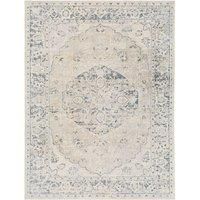 Livabliss Titaf Machine Washable Rug - Vintage Area Rugs Living Room, Large Rug 160x213 cm - Traditional Boho Style, Dining Room, Kitchen, Outdoor, Hallway - Dark Beige, Grey, Blue, Brown