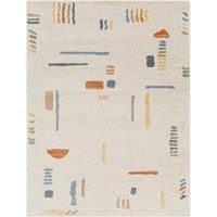 Livabliss Brasilia Machine Washable Rug - Modern Area Rugs Living Room, Large Rug 200x274 cm - Traditional Boho Style, Dining Room, Kitchen, Outdoor, Hallway - Cream, Blue and Terracotta