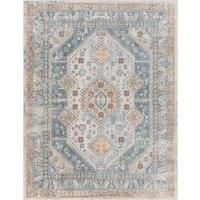 Livabliss Enefis Machine Washable Rug - Vintage Area Rugs Living Room, Large Rug 160x213 cm - Traditional Boho Style, Dining Room, Kitchen, Outdoor, Hallway - Blue, Brown, Beige