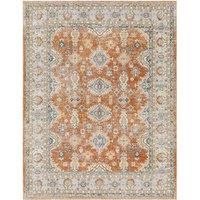 Livabliss Tazoult Machine Washable Rug - Vintage Area Rugs Living Room, Large Rug 200x275 cm - Traditional Boho Style, Dining Room, Kitchen, Outdoor, Hallway - Rust, Blue, Beige