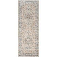 Livabliss Perth Machine Washable Rug - Vintage Area Rugs Living Room, Large Rug 200x275 cm - Traditional Boho Style, Dining Room, Kitchen, Outdoor, Hallway - Brown, Grey and Blue