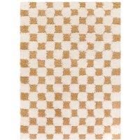 Livabliss Mabini Shaggy Rug - Modern Berber Rugs Living Room, Large 200x290 cm, Soft Shaggy Rugs for Bedroom - Neutral Boho Fluffy Rug, Easy Care Plush Thick Pile - Cream and Mustard