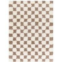 WILLA Shaggy Modern Plush Pile Checkered Area Rug